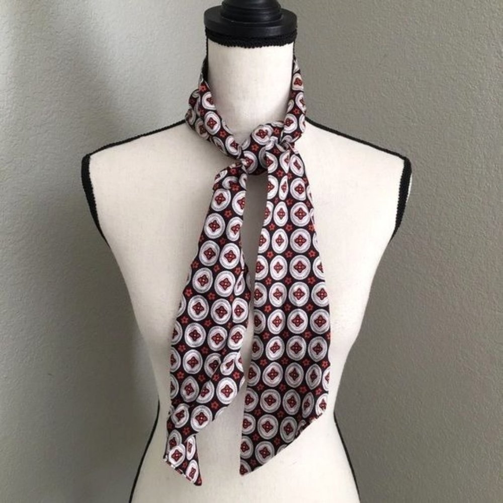 Orange, Black and White Print Scarf